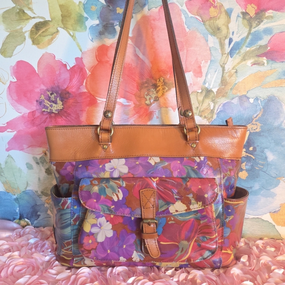 The PATRICIA NASH Bolsena Floral Leather Tote
